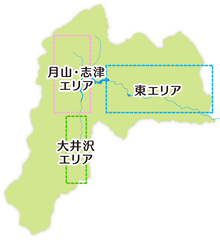 西川町の地図